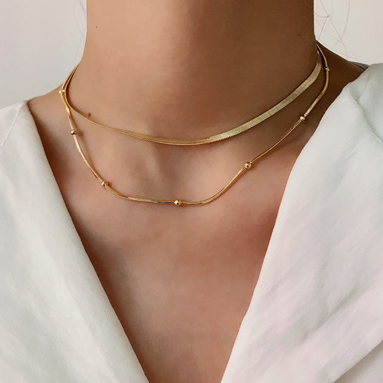 18K Gold Double Layer Necklace