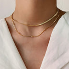 18K Gold Double Layer Necklace