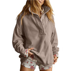Autumn Winter Women Clothing Loose Half Open Collar Button