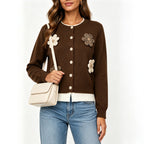 Women's Floral Embroidered Knit Cardigan