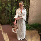 French Collared Skirt Suit Summer Small Waist Trimming Loose Casual
