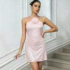 Women's Backless Halter Dress