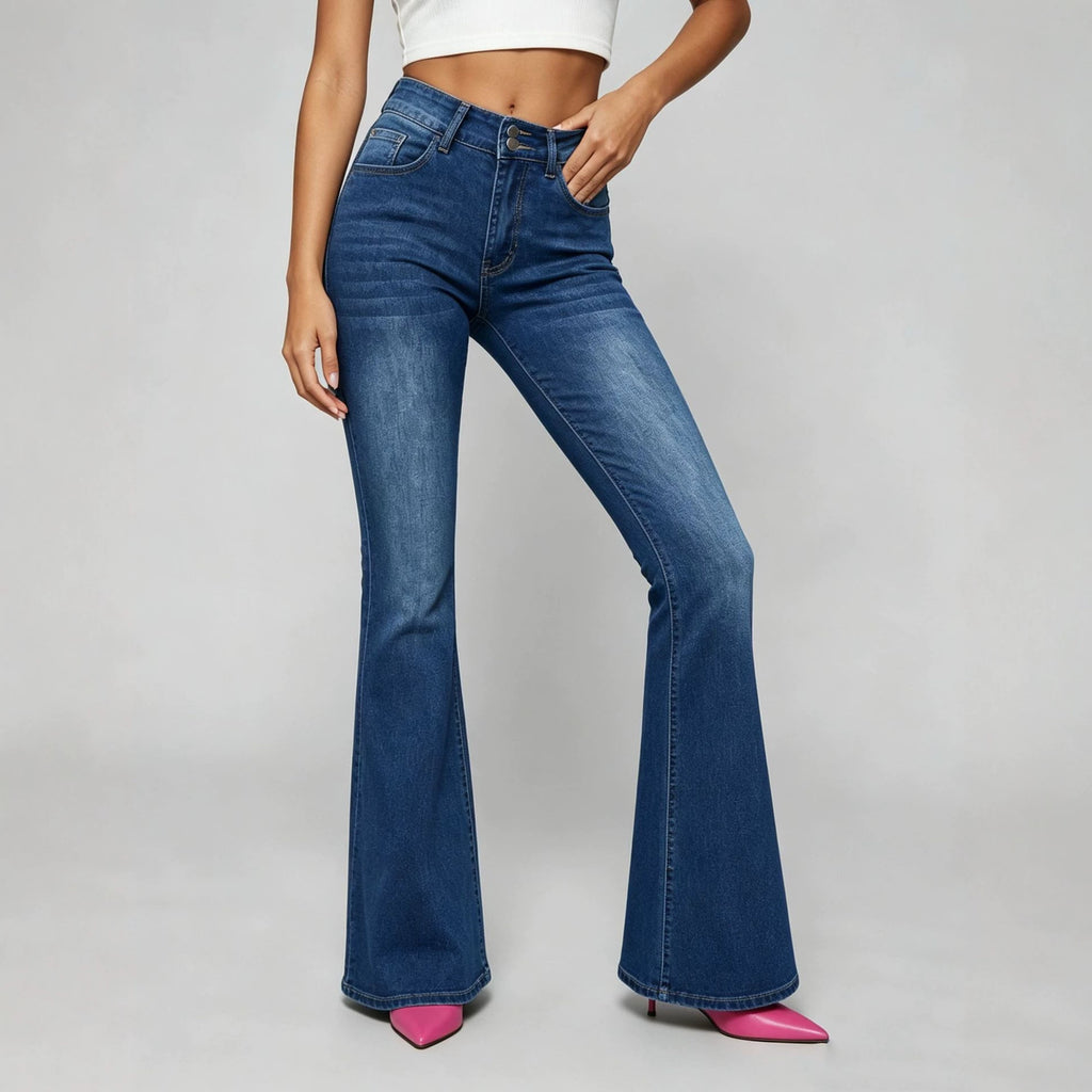 Women's Bootcut Wide-Leg Denim Pants