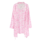 Spring Summer Floral Fresh Knitted Slip Nightdress Long