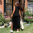 Women's Plus Size V-Neck Knit Maxi Dress