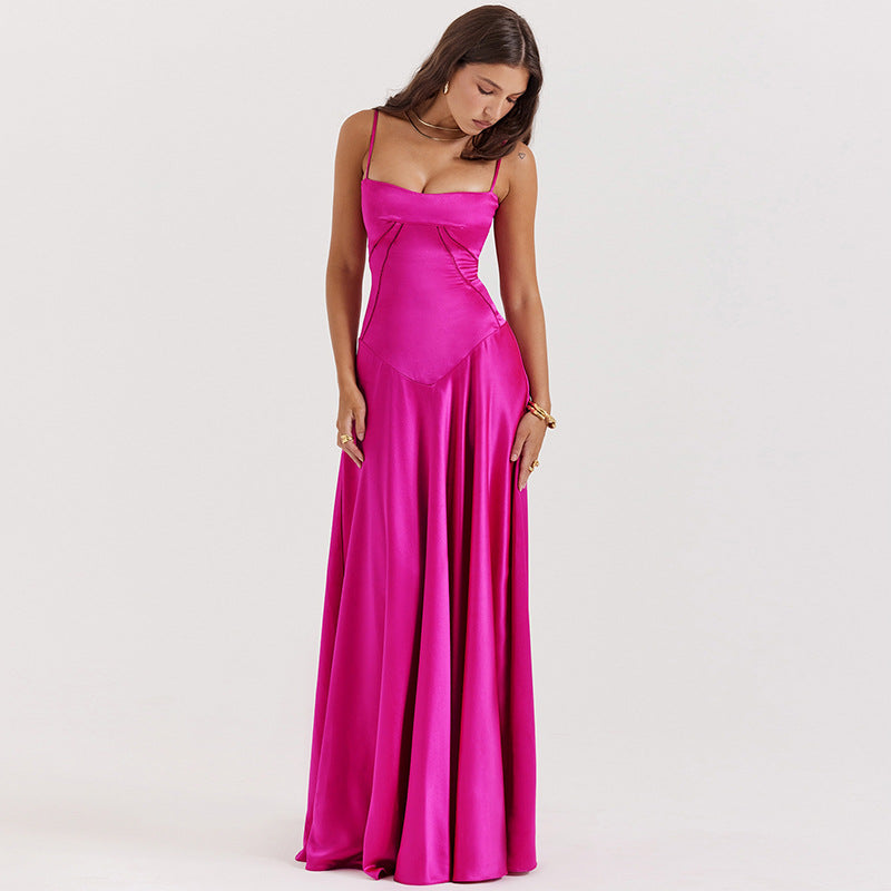 Women's Sling Backless Maxi Evening Dress