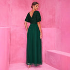 Sequined A-Line Tulle Evening Dress