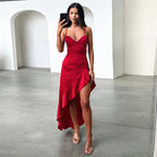 Women Summer Sexy Backless Slit Sling Dress
