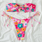 Split Solid Bikini Swimwear