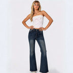 Retro High Waist Summer Skinny Washed Women Jeans
