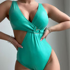 Solid Color One-piece Swimwear