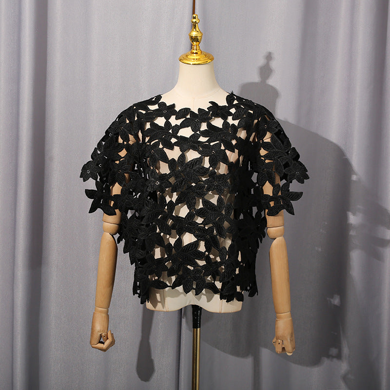 Women's Asymmetric Cutout Short Sleeve Top For Women