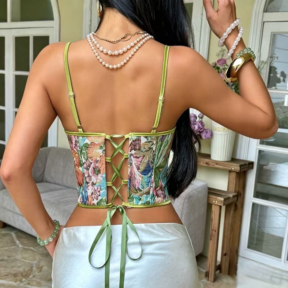 Women's Jacquard Corset Top