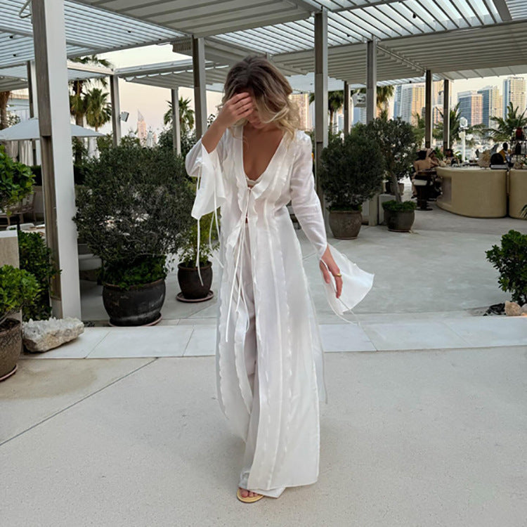 Arrival Vacation See through Lace up Waist