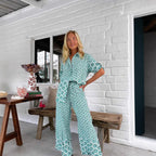 Women's Printing Stitching Shirt Two Piece Two-Piece Set