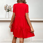 Women’s V-Neck Ruffle Swing Dress