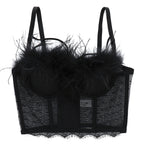 's Lace Mesh Camisole Vest Hollow Out Cutout Backless True