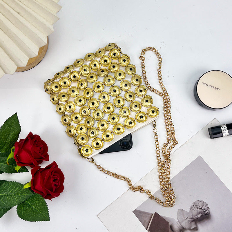 Women's Gold Chain Sequin Crossbody Bag
