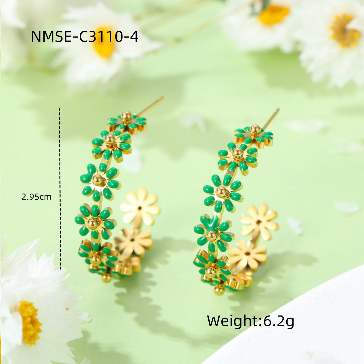 Dark Green Earrings