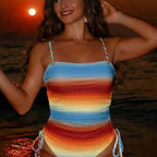 Summer Red One-piece Swimwear