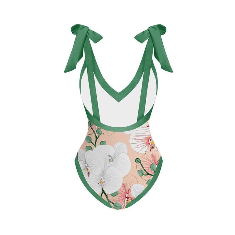 Backless Mesh One-piece Swimwear