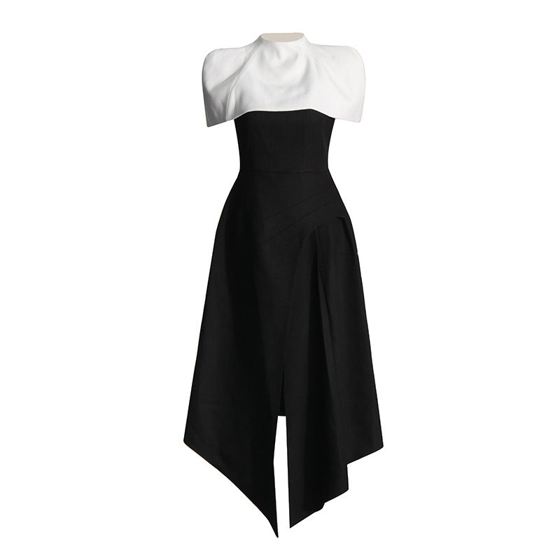 Elegant Vietnam Detachable Pullover Patchwork Cami Dress Summer Slit