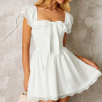 Women's Lace-Trim Square-Neck Mini Dress