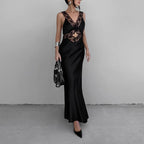 Women's Spring Women Clothing Design Lace Elegant Black Sexy Cami Dress