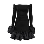 Backless Knit Turtleneck Midi Dress