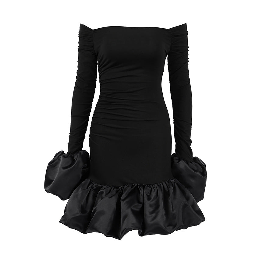Backless Knit Turtleneck Midi Dress