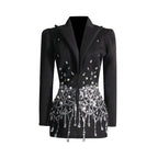 Women's Rhinestone Sequin Blazer Mini Dress