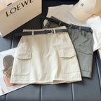 Workwear Denim Skirt Women Summer HW Slimming Multi Pocket