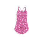 Heart Printing Lace Design Sexy Strappy Bow Lace Shorts Two Piece Set Ladies Homewear