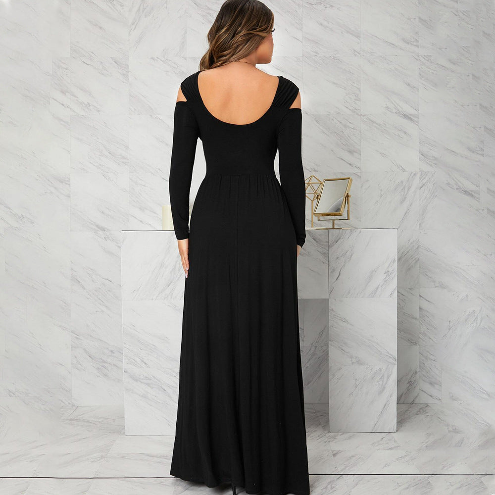 Women's Classic Dress Elegant V Neck Split Dress