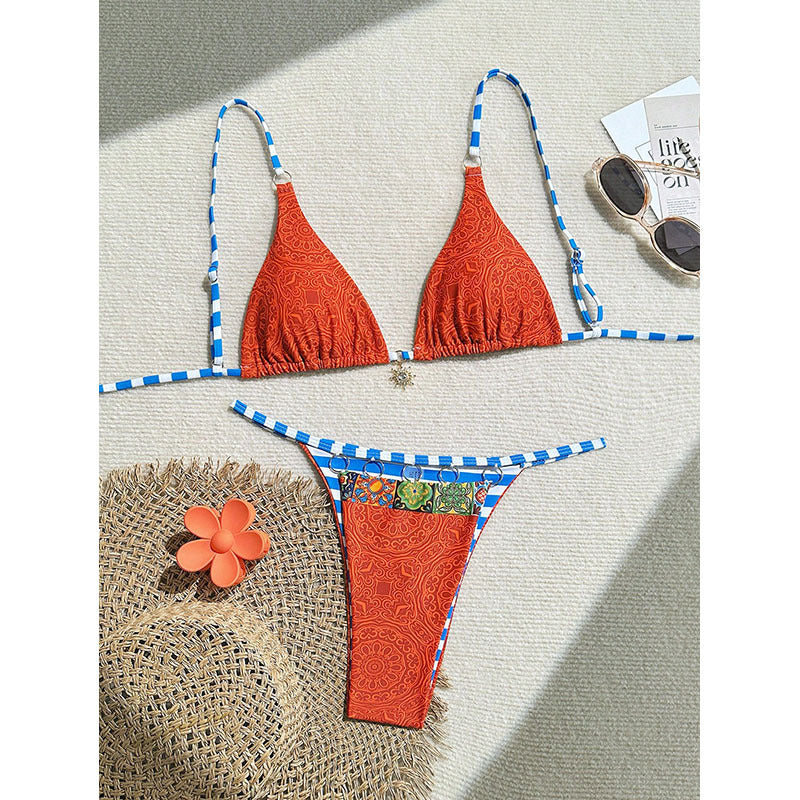 Color Matching Bikini Swimwear