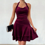 Women's Women's Halter Dress Backless Socialite Design Short