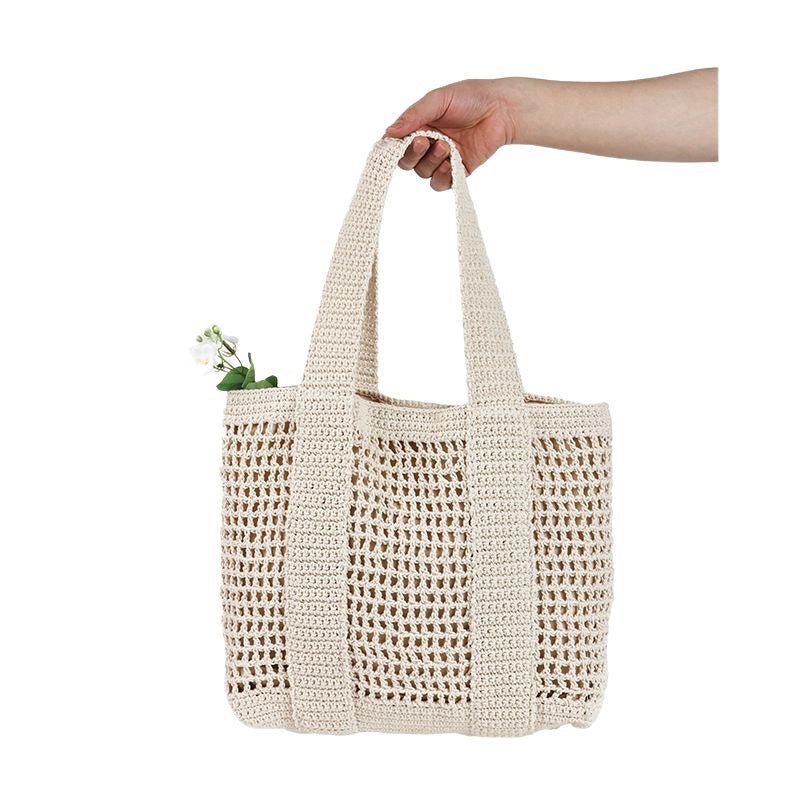 Women's Large-Capacity Mesh Straw Shoulder Bag