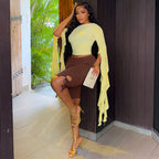 Women's Cropped Blouse And Pants Set