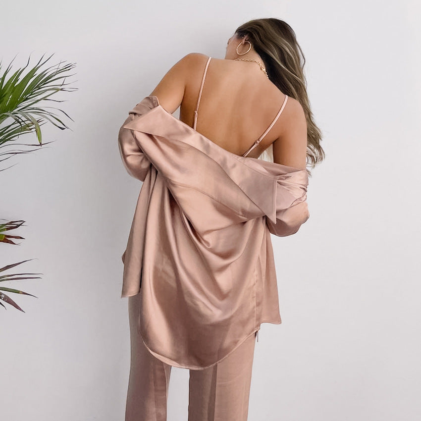 Collared Shirt Pajamas Lingerie