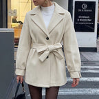Women's Mid-Length Belted Wool-Look Coat