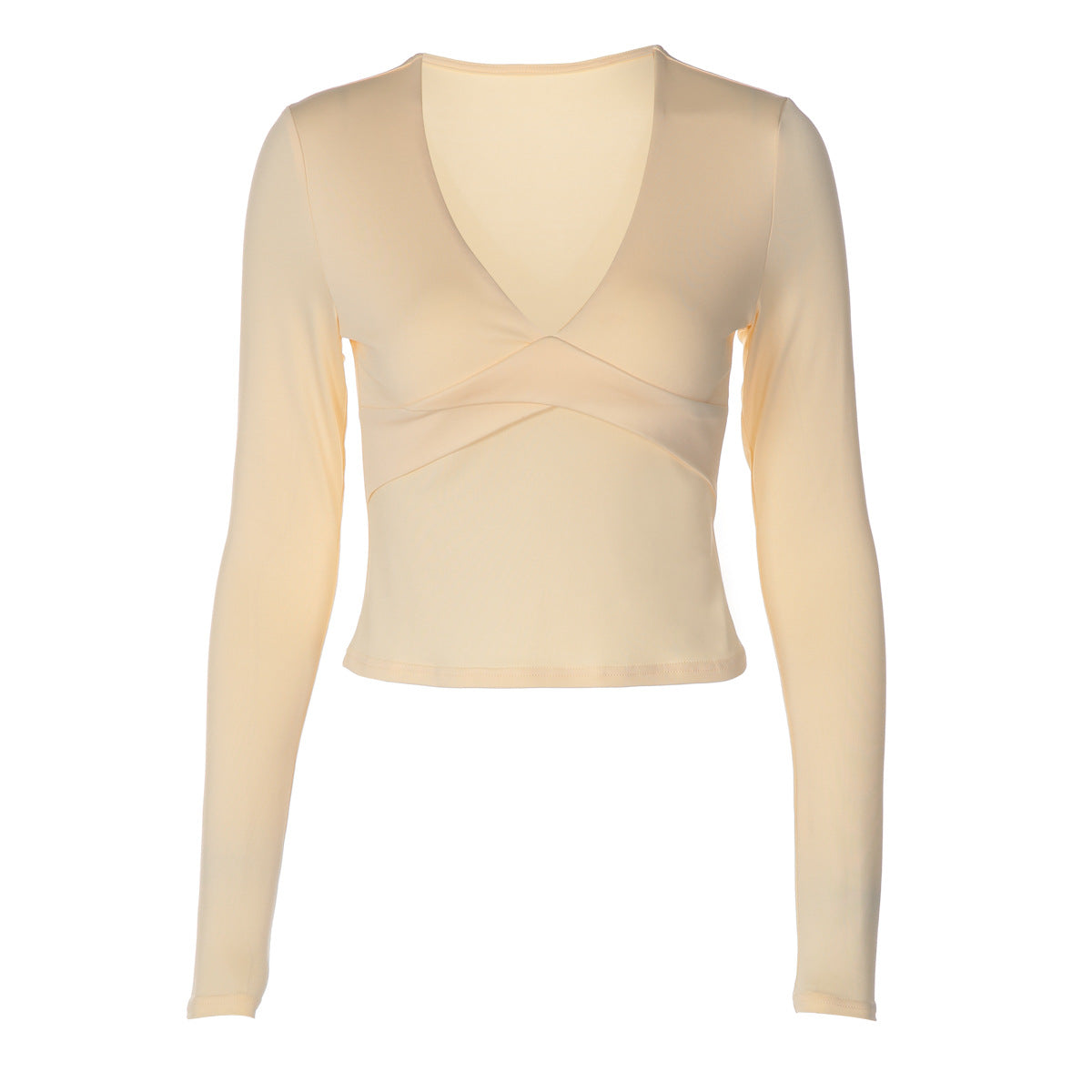 Women's Slim-Fit Long-Sleeve V-Neck Top