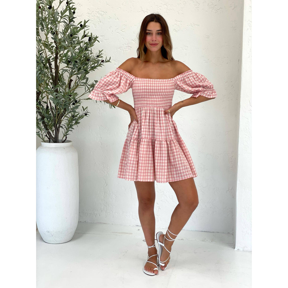 Plaid Pleated Corset Dress