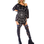 Women's Halloween Spider Web Cloak Arrival Festival Costume Party Cosplay Cape Top