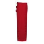 Three Dimensional Floral Bandage Split Long Skirt