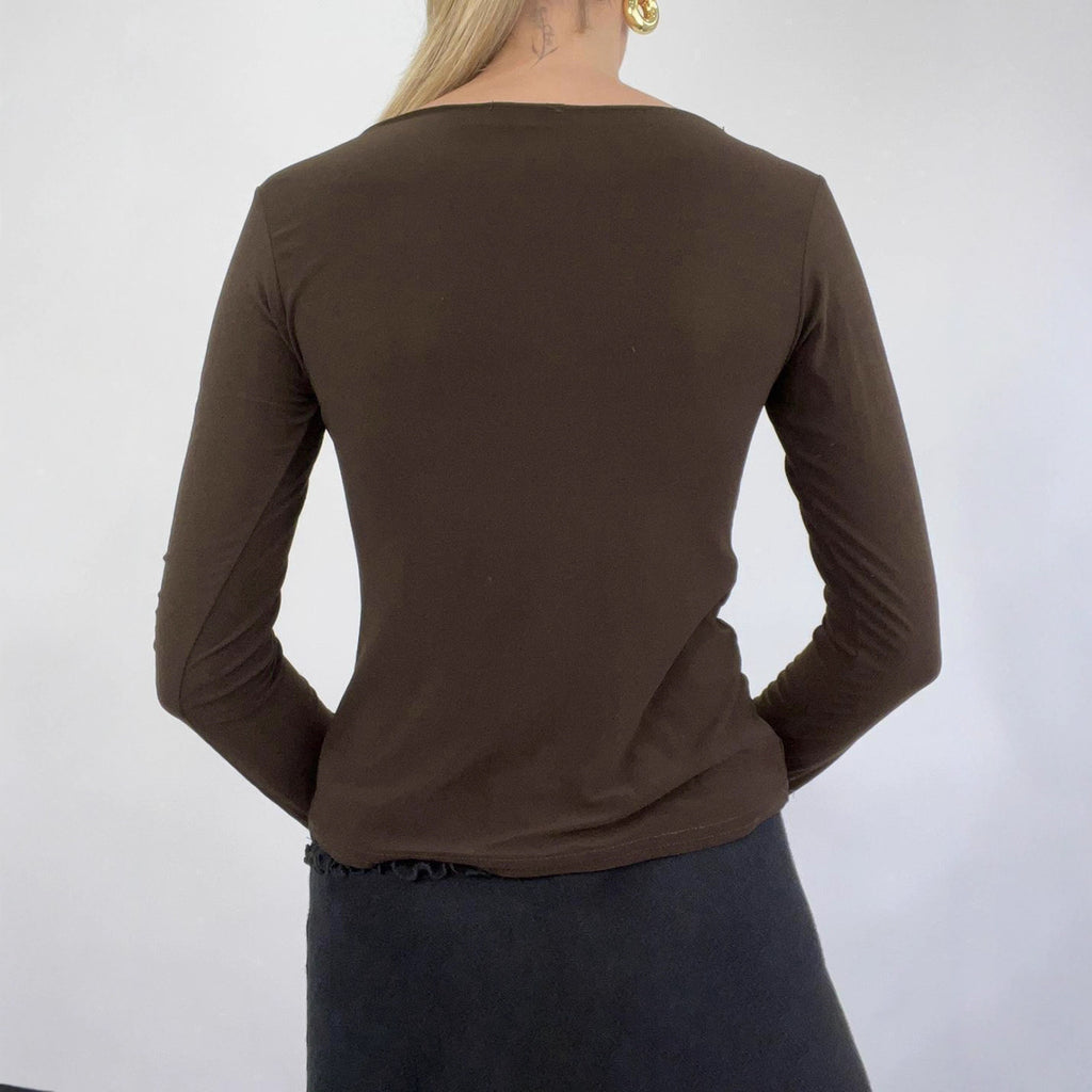 Women's Retro Asymmetric Pleated Long Sleeve Top