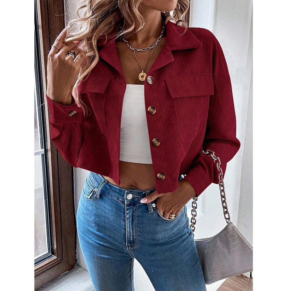 Women's Corduroy Button-Front Jacket