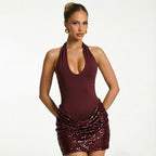 Women's Lace Halter Dress