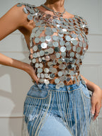 Women's Sequin Vest Top