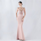 Women's Rhinestone Corset Evening Dress