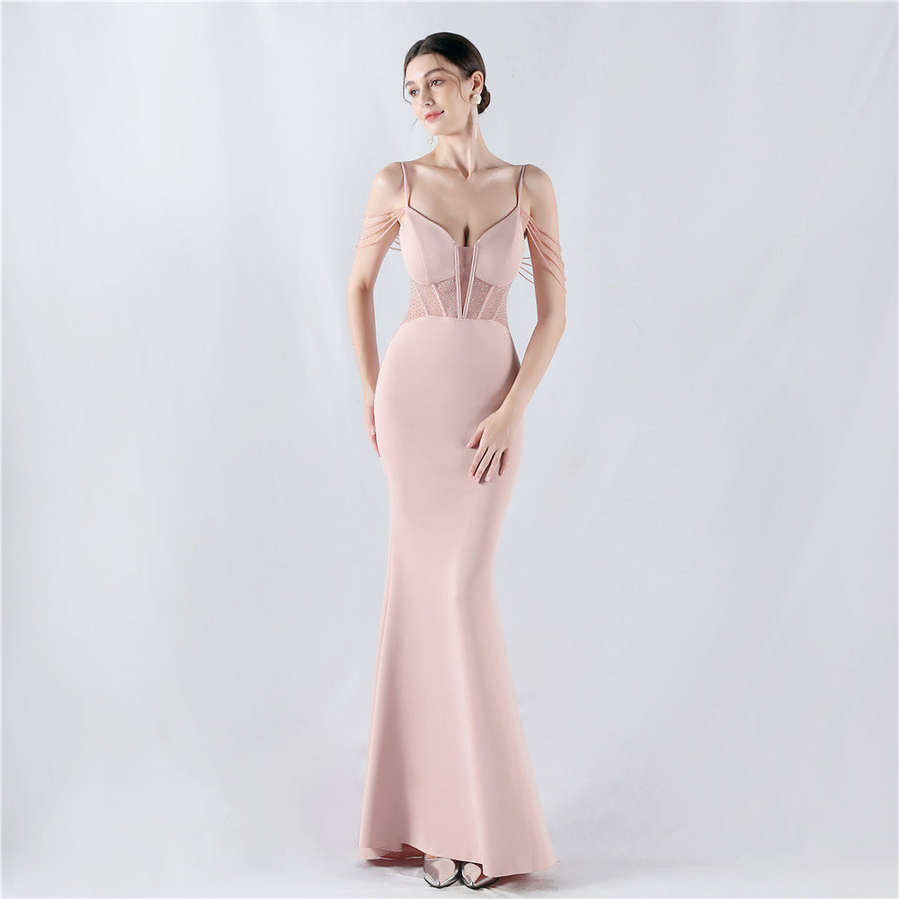 Women's Rhinestone Corset Evening Dress